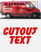 Cutout stickertext